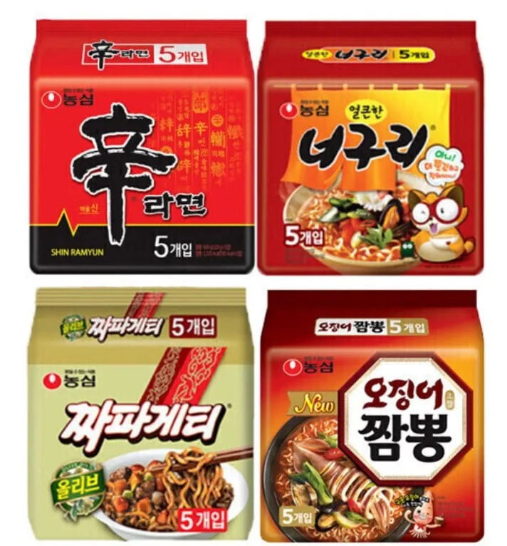 신라면 5봉 + 너구리 5봉 + 짜파게티 5봉 + 오징어짬뽕 5봉 (총 20봉)