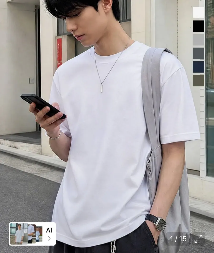 솔리드 반팔 티셔츠 2장