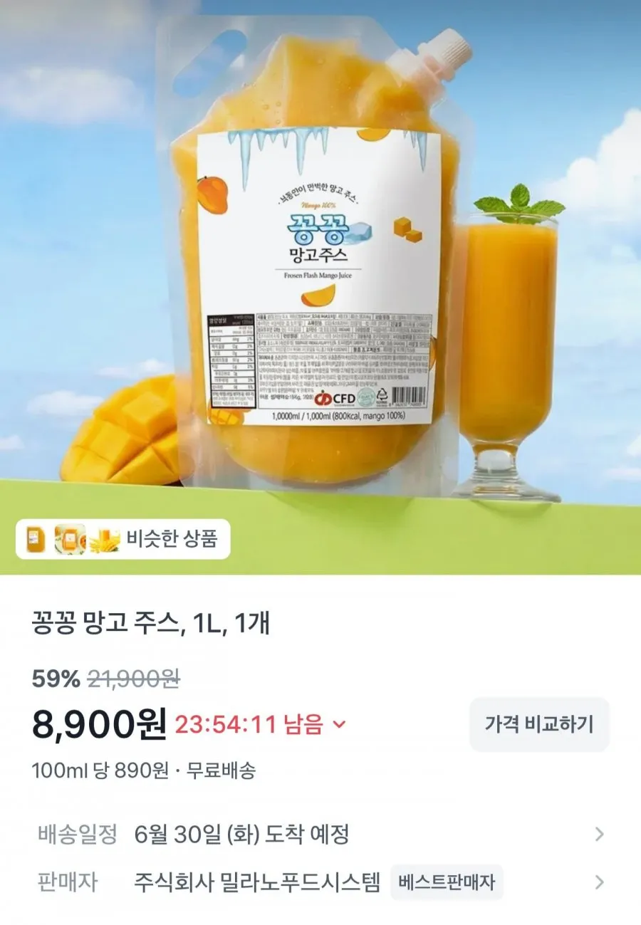 꽁꽁 망고주스 1L