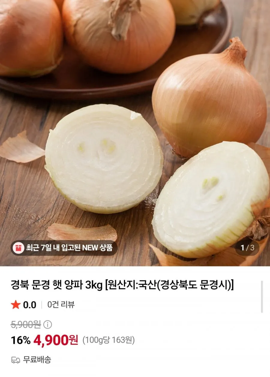 경북 문경 햇 양파 3kg