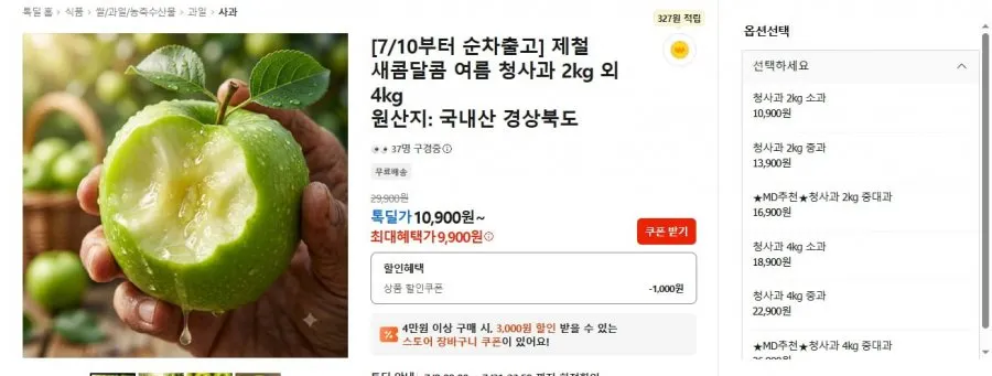 국내산 여름 청사과 2kg 외 모음