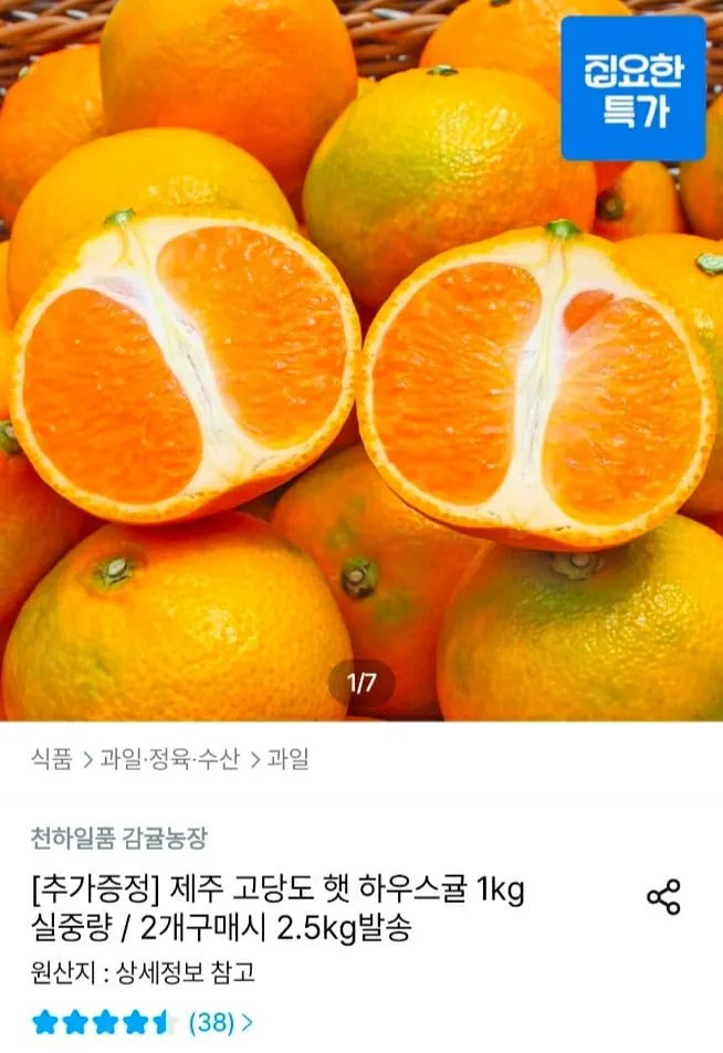 제주 고당도 하우스감귤 4.5kg 꼬마소과