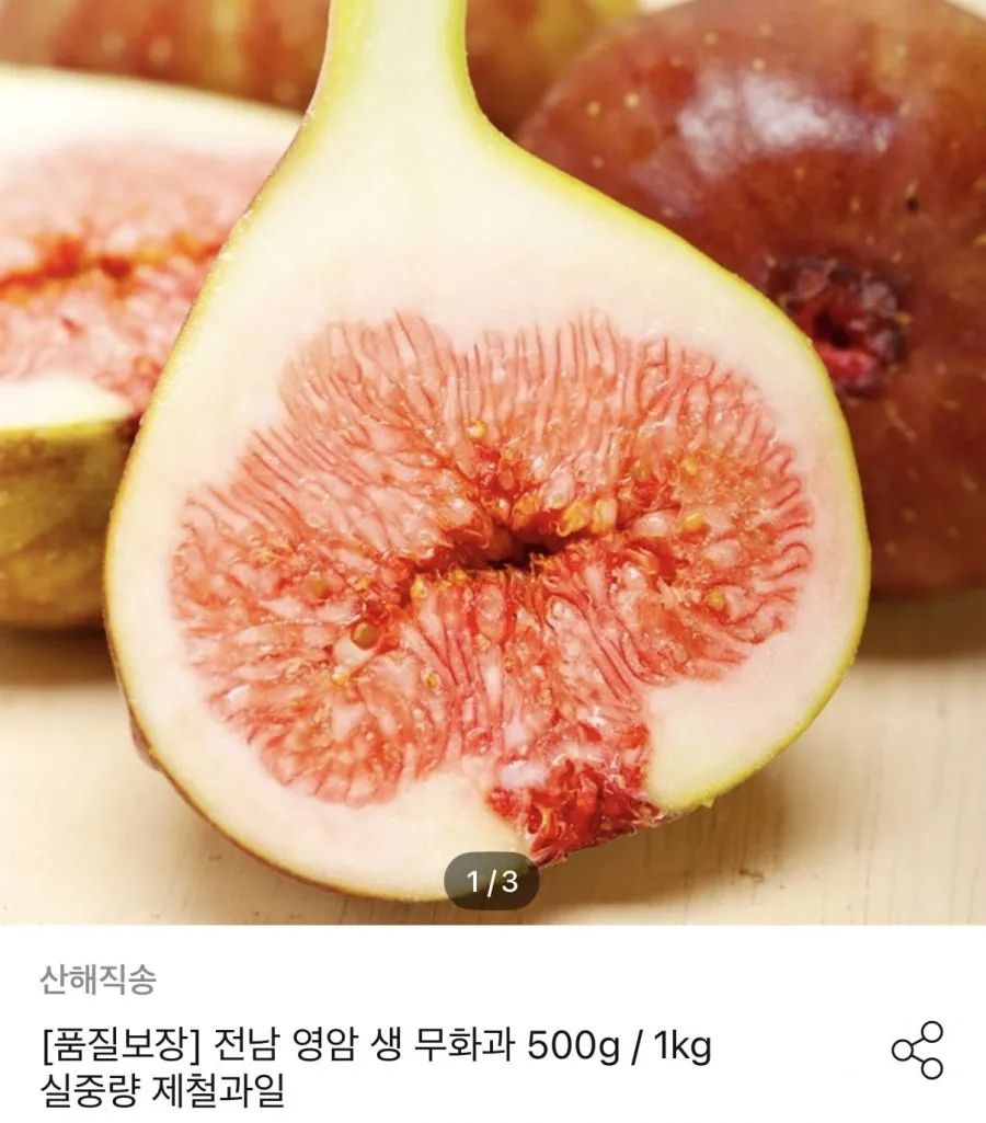국내산 영암 제철 생 무화과 실중량 1kg