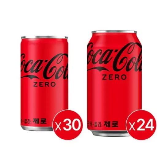 코카콜라 제로 350ml 24캔 + 190ml 30캔