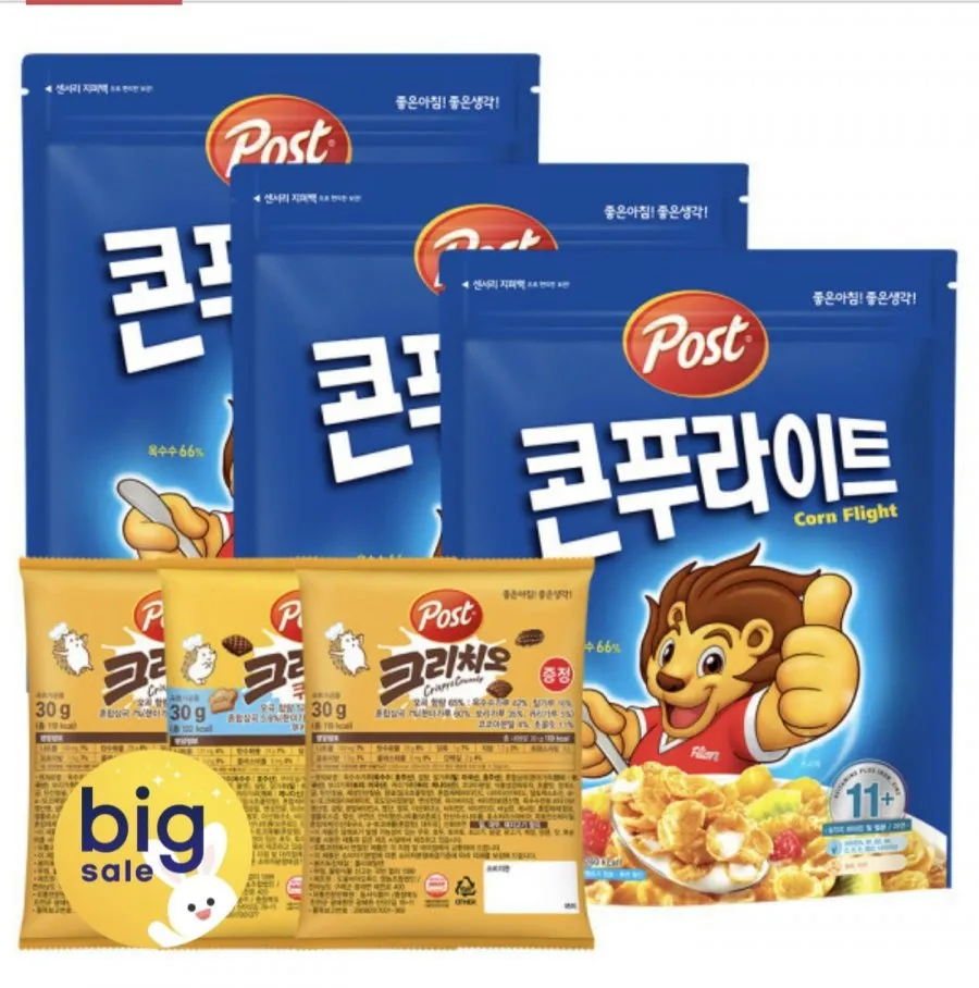 포스트 콘푸라이트 시리얼 600g 3개 +크리치오 랜덤 30g 3개