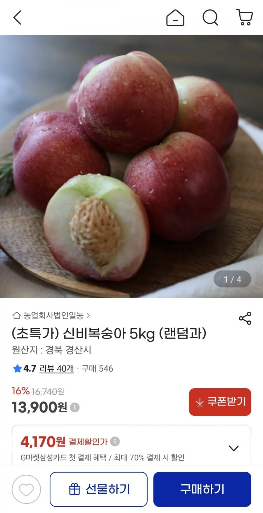 신비복숭아 5kg