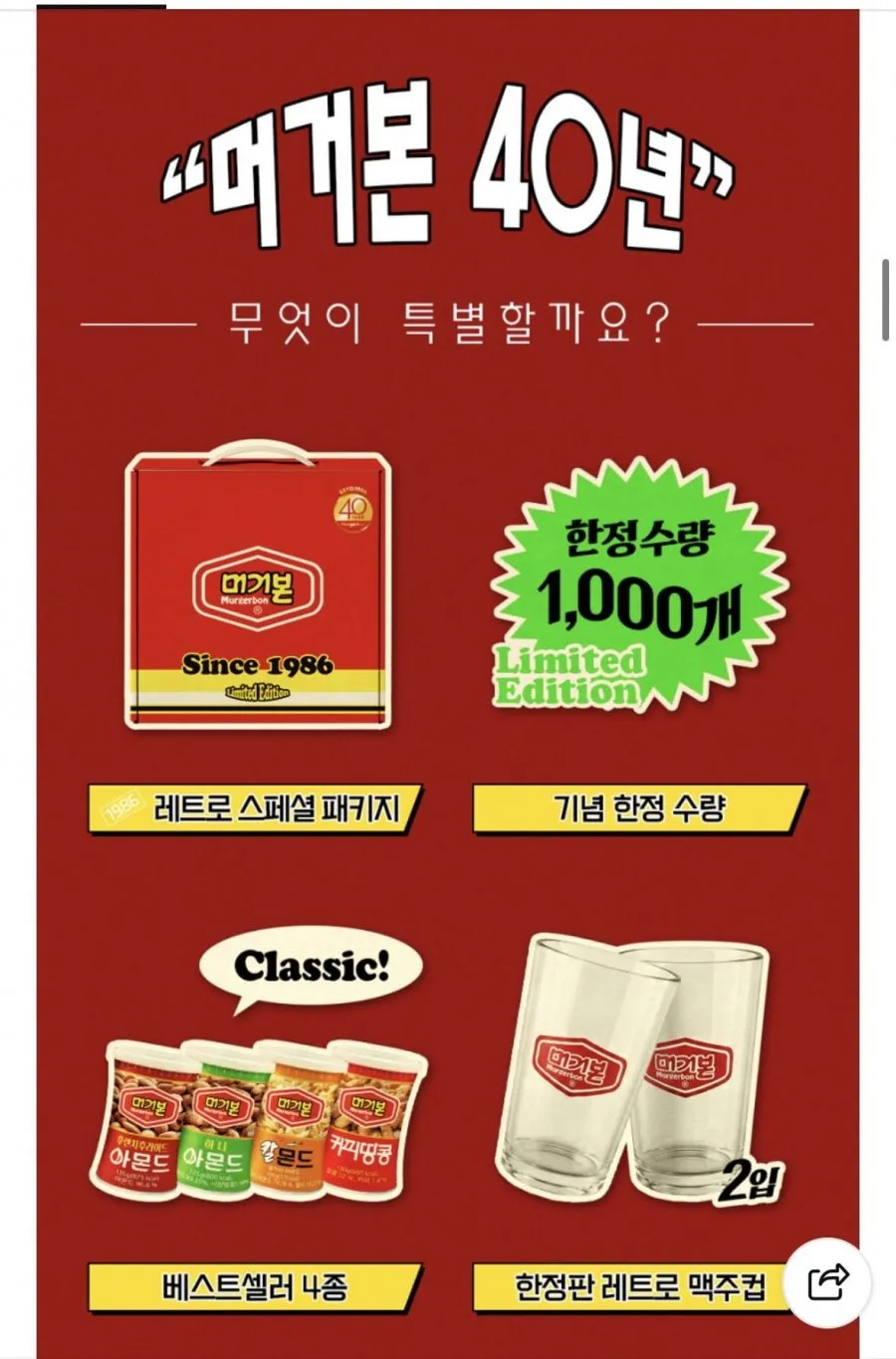머거본 40주년 에디션, 레트로 캔 견과 선물세트