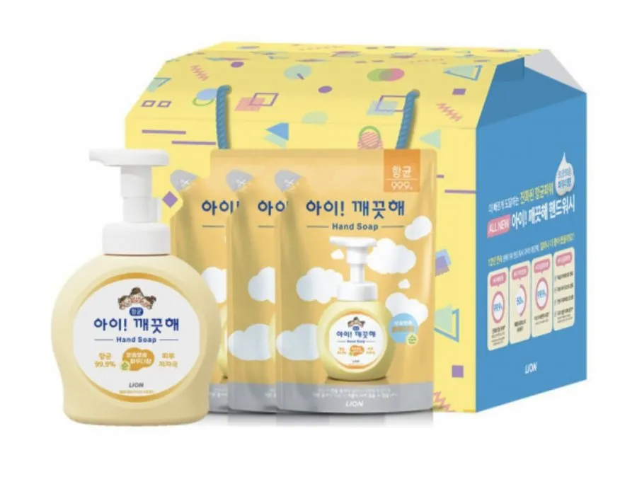 아이깨끗해 핸드워시 선물세트 본품 용기 490ml 1개+리필 450ml 3개