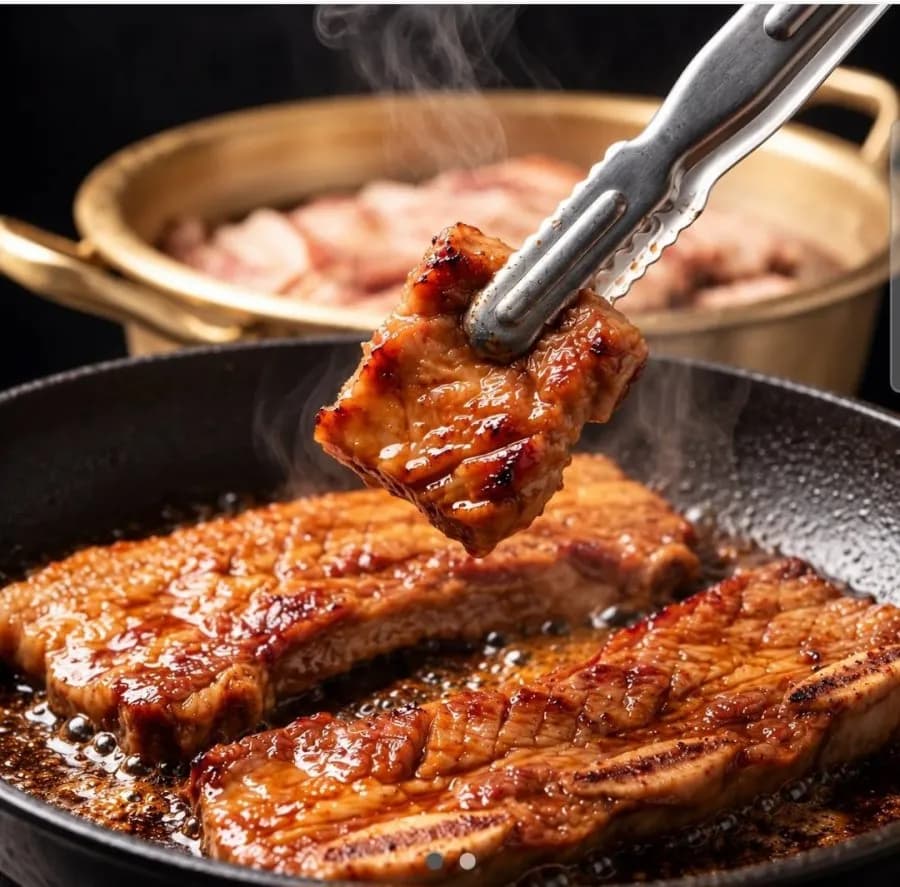 뼈 없는 흑돼지 삼겹갈비 600g