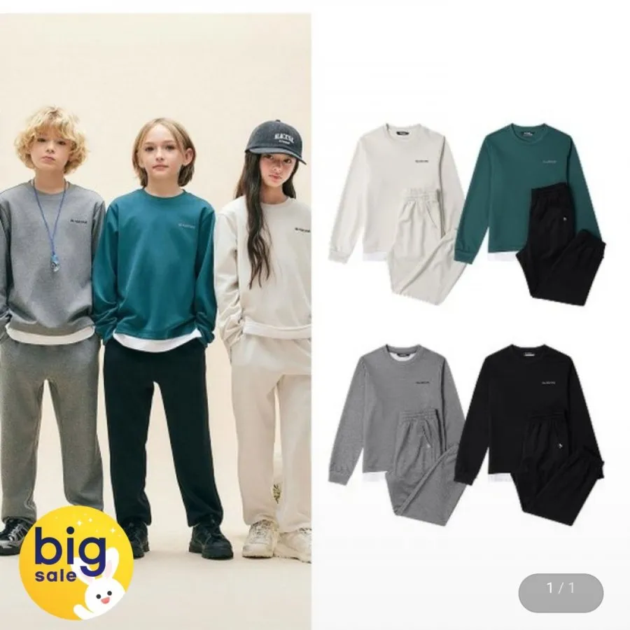블랙야크키즈 레이어드긴팔맨투맨티셔츠+조거팬츠저지맨투맨세트