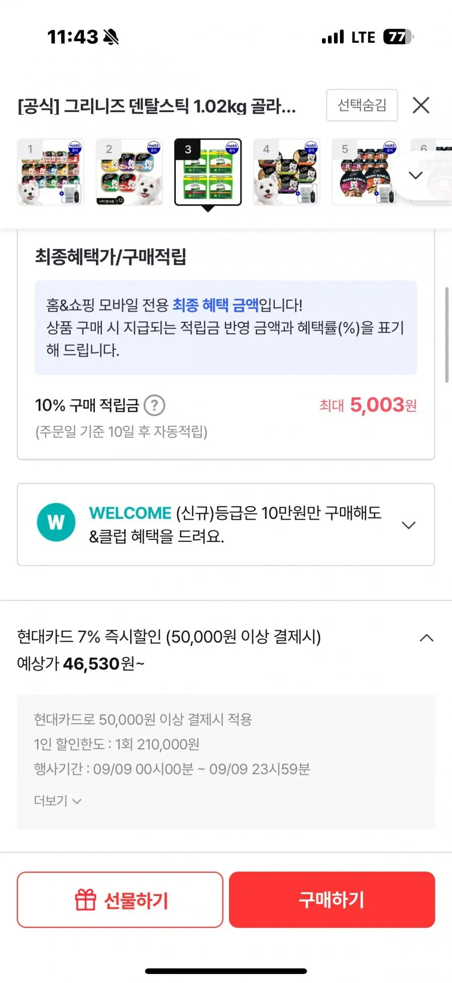 그리니즈 강아지 덴탈스틱 1.02kg