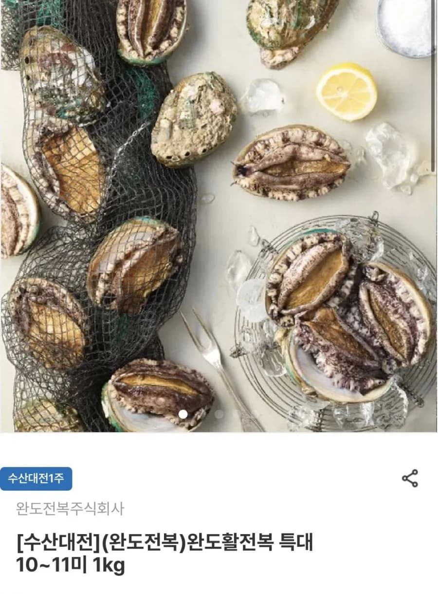완도활전복 특대 10~11미 1kg