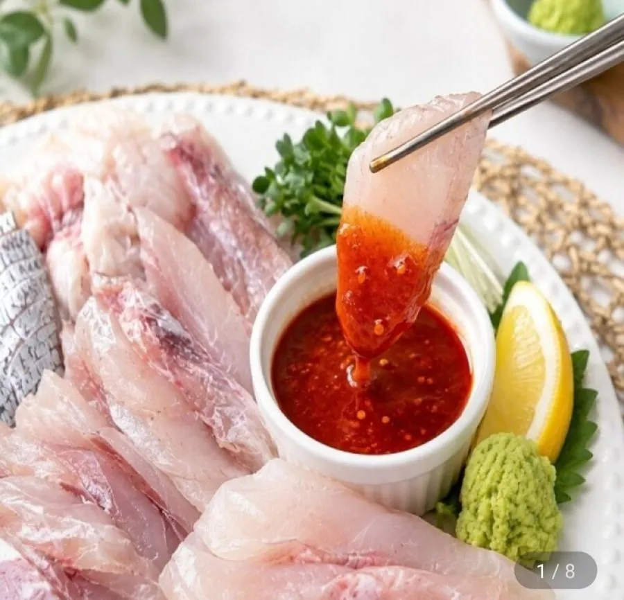 자연산 민어회 400g 초장+와사비