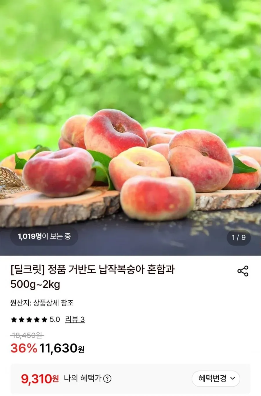 거반도 납작복숭아 500g