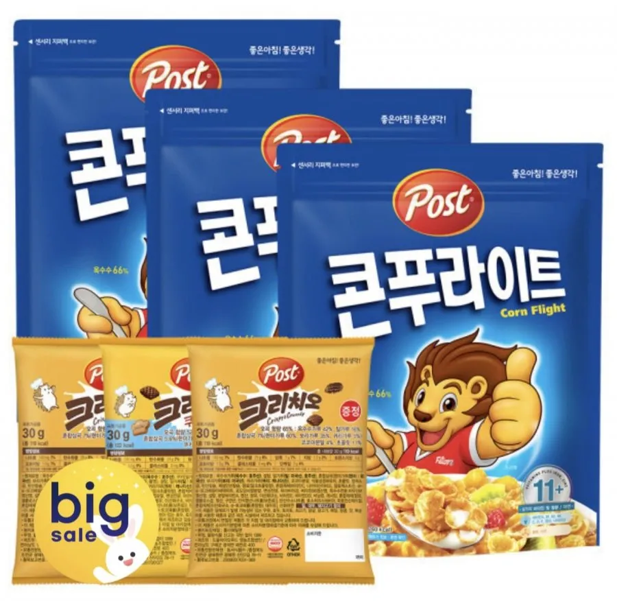 포스트 콘푸라이트 시리얼 600g 3개 +크리치오 랜덤 30g 3개