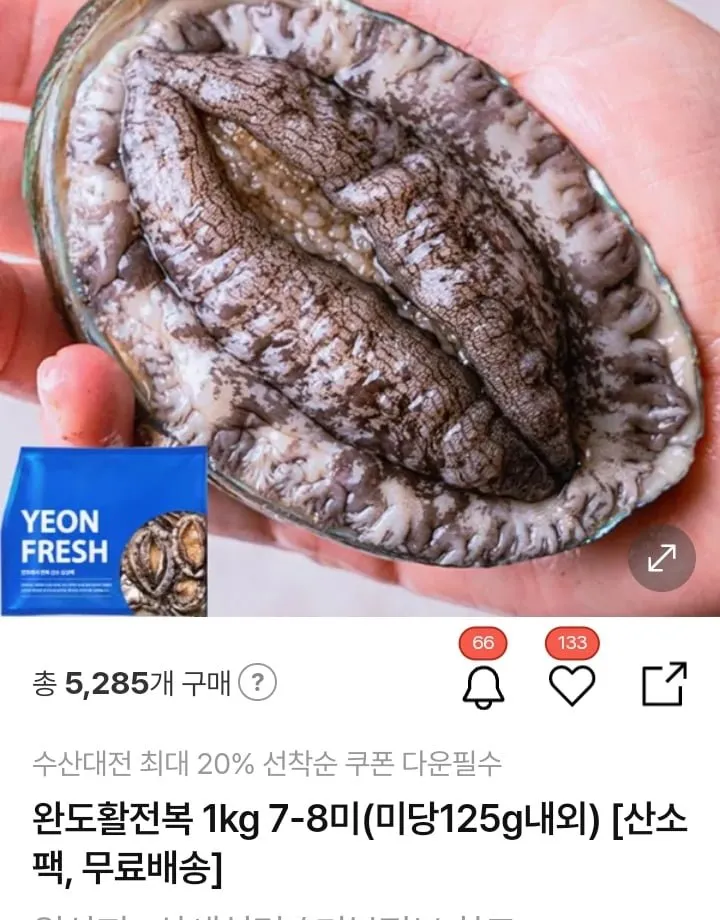 완도활전복 1kg 7-8미