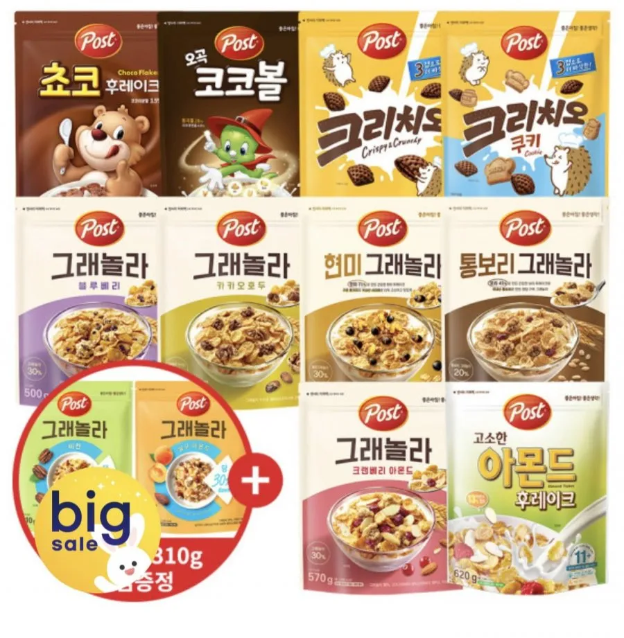 포스트 아몬드 후레이크 시리얼 620g 3개 외 10종 골라담기+증정