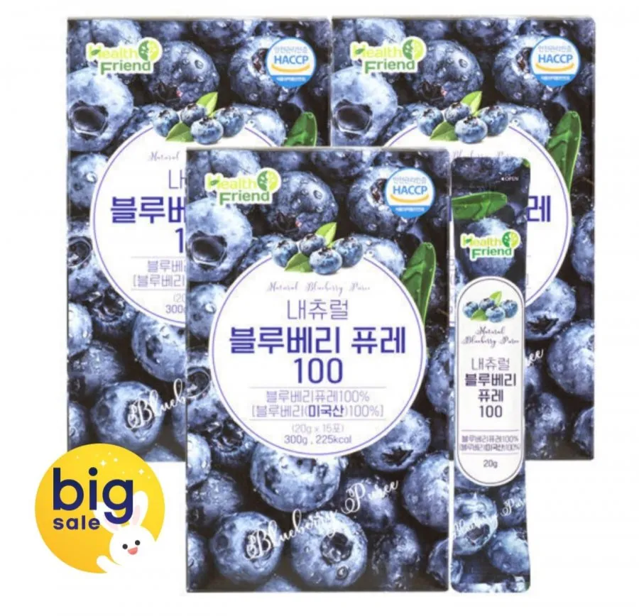 내츄럴 블루베리퓨레 100 15포 x 3개