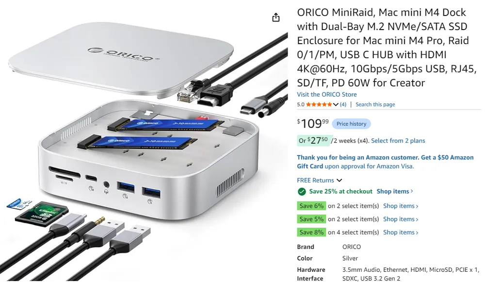 오리코 MiniRaid, Mac mini M4 독