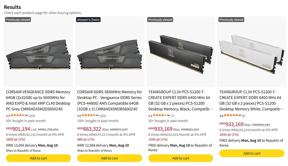 CORSAIR DDR5 Vengeance 64GB (32GB x 2) 5600MHz CL...