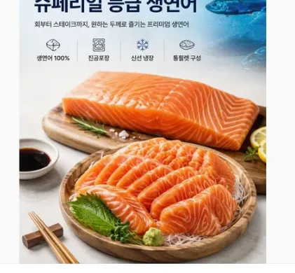 연어회 몸뱃살 부위 순살 필렛 1kg 무료배송