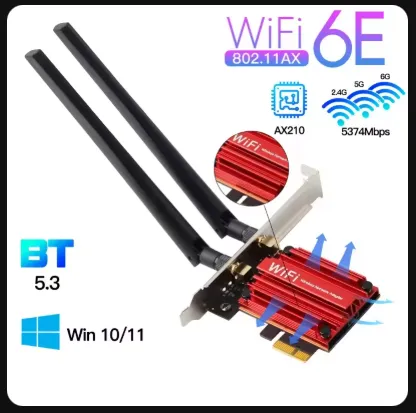 PCE AXE3000 무선 네트워크 카드 AX210 6E 5400Mbps