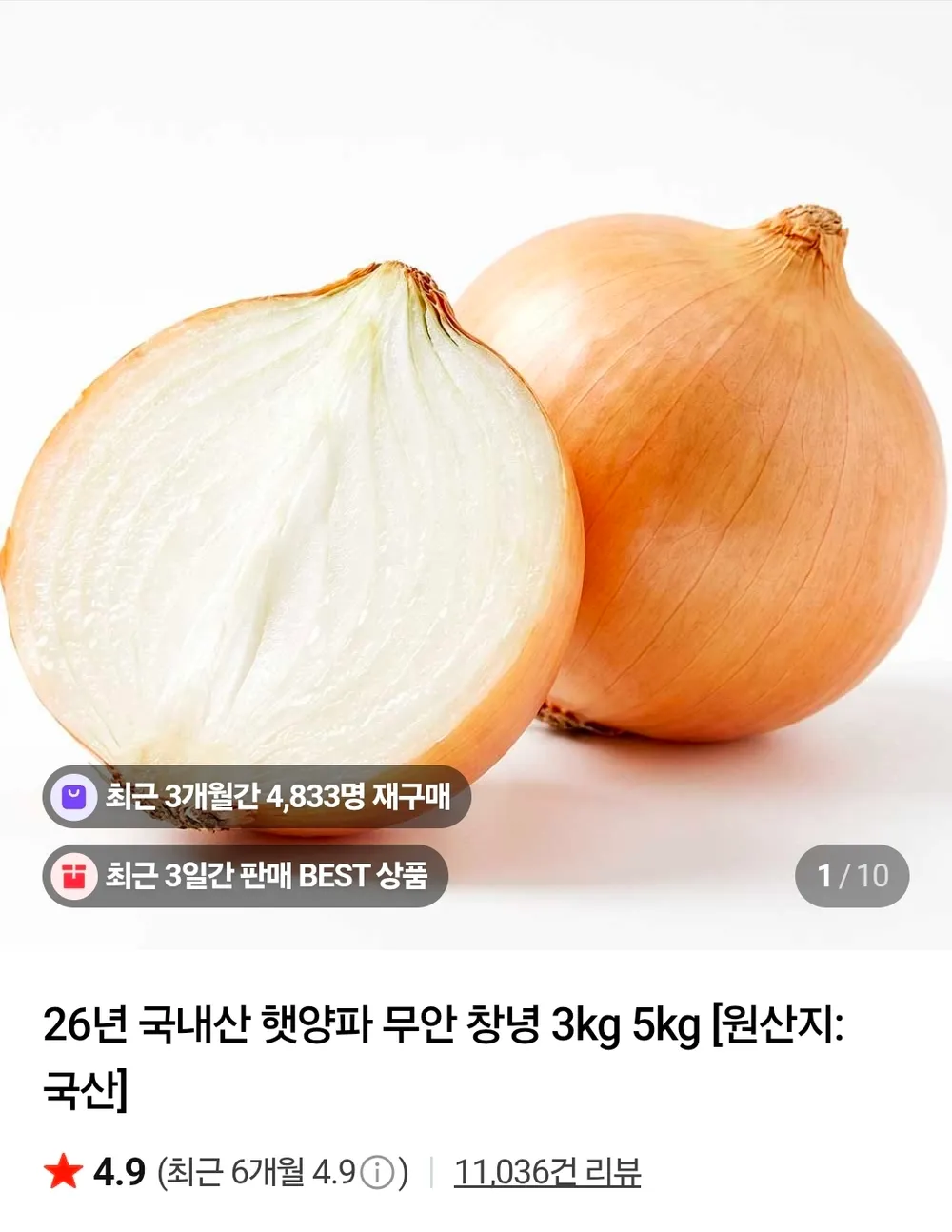 국내산 햇 양파 대사이즈 1.5kg