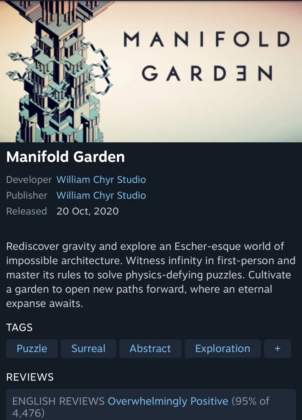 Manifold Garden -75% 할인