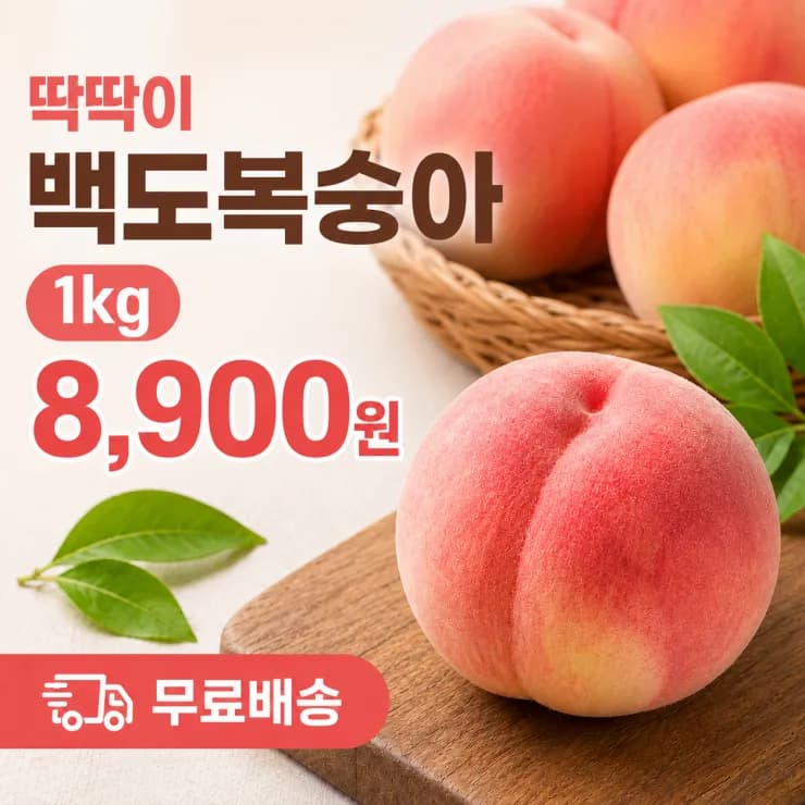 딱딱이 백도 복숭아 1kg