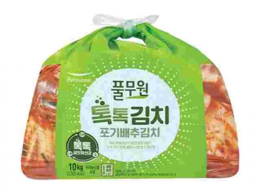 사계절 아삭 김치, 톡톡 김치, 평양 왕만두, 냉동 나또, 풀무원 샘물, 얄피 꽉찬 만두