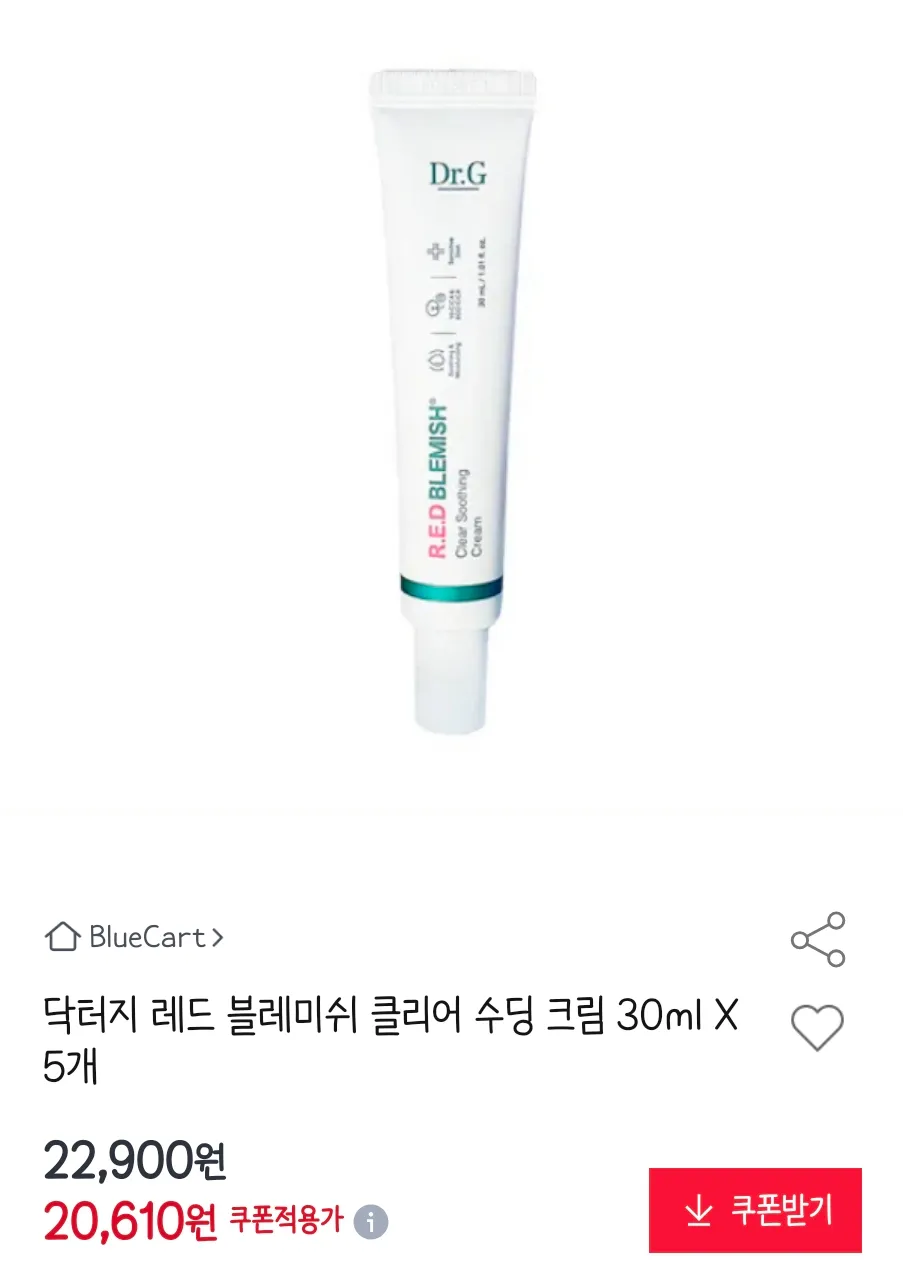 닥터지 레드 블레미쉬 클리어 수딩 크림 30ml X 5개