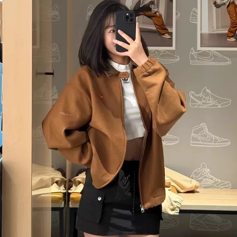 나이키 스우시 코듀로이 카라 울 집업 자켓