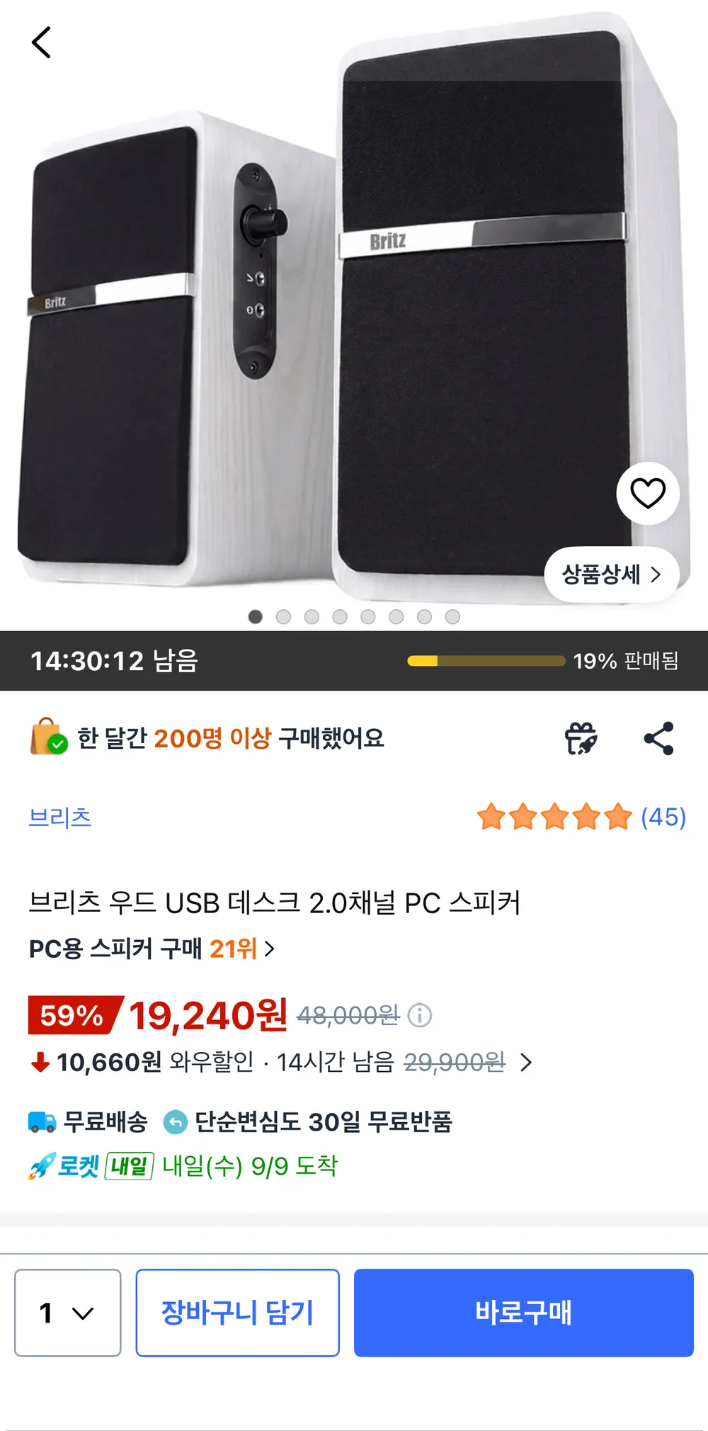 PC 스피커 브리츠 우드 BZ-N1