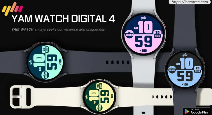 YamWatch Digital 4 워치페이스 외