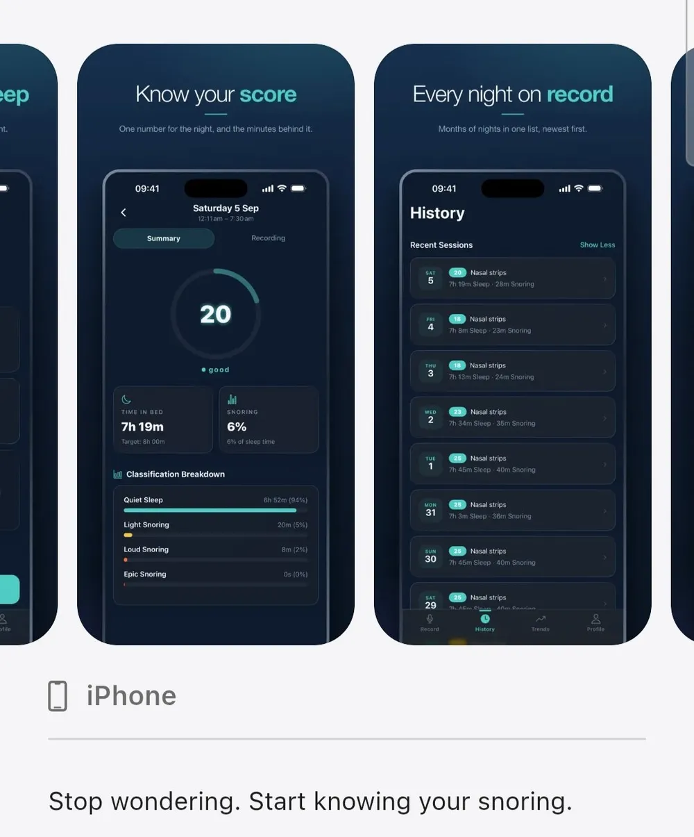 hush log snoring recorder