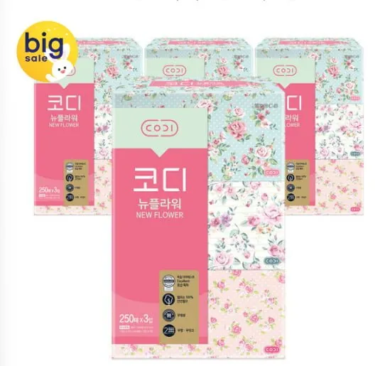 코디 뉴플라워 각티슈 250매 12개