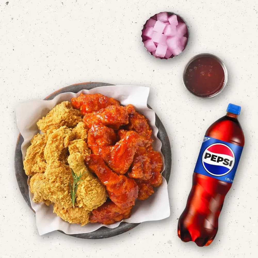 멕시카나 후라이드반양념반+콜라1.25L